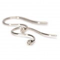 Earring Hooks, Silver/ Brilliant