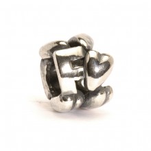 Letter Bead F, Silver